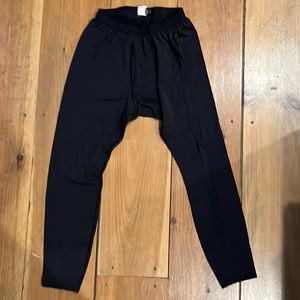Patagonia fleece inside base layer bottoms with front and back opening